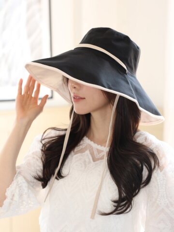 이케프 보넷 턱끈 대챙 와이어 버킷햇 휴양지 빅 챙 넓은 모자