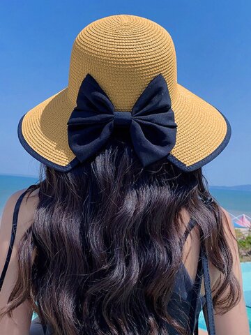 델리아 리본 왕골 파나마 라피아 모자