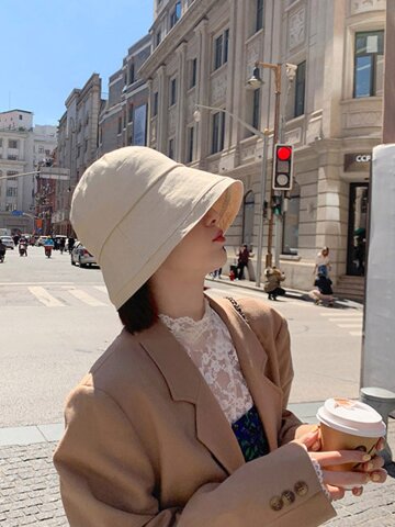 코르진 여성 벙거지 얼굴작아보이는 보넷 여자 버킷햇