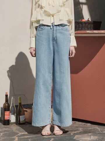 [3컬러] 위시 와이드 데님 팬츠
