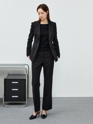 슬림 세미 와이드 부츠컷 팬츠 