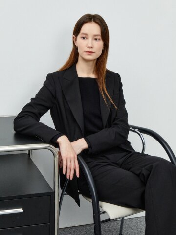 미니멀 원 버튼 블레이저 재킷 