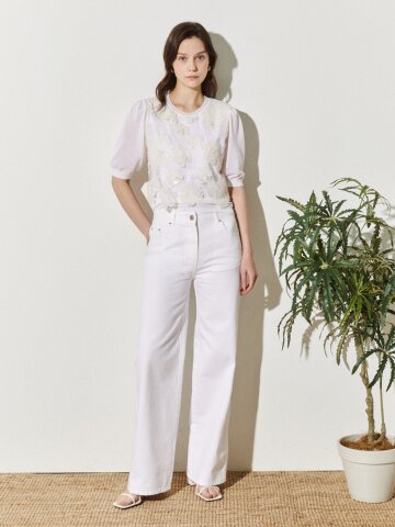 스트레이트 와이드핏 데님 팬츠 