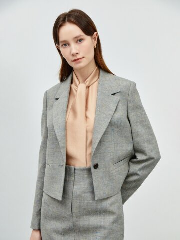 헤서웨이 크롭 테일러드 재킷 