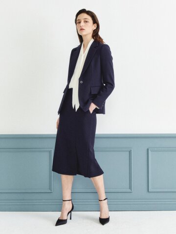 모던 언밸런스 슬릿 펜슬 스커트 