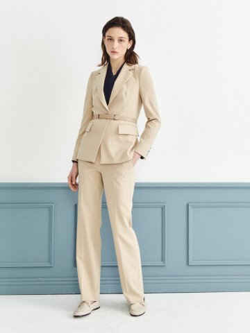 모던 히든 버튼 부츠컷 팬츠 