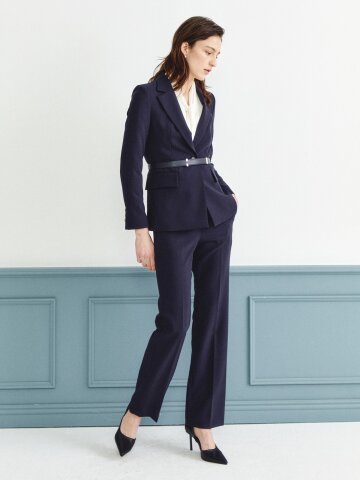 모던 히든 버튼 부츠컷 팬츠 