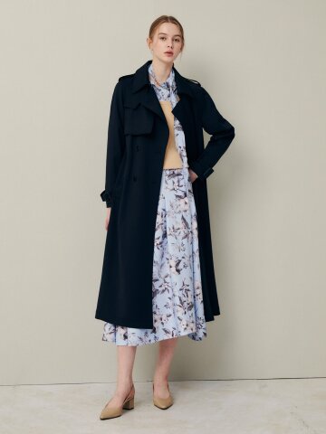 글로시 플레어 롱 스커트 