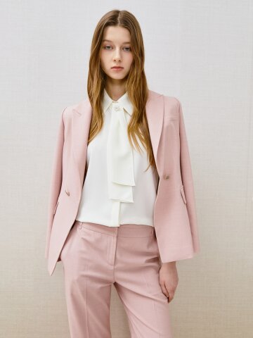 포멀 피크드 라펠 더블 재킷 