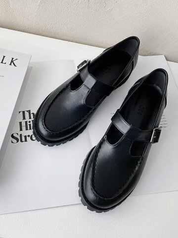 몰리아 메리제인 로퍼_Black 4cm ODRD240022