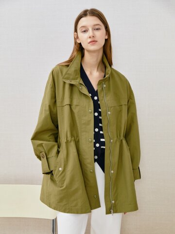 루즈핏 스트링 하이넥 점퍼 