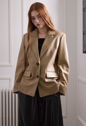 이태리 램스킨 투버튼 하프 레더 자켓_KSJK250103