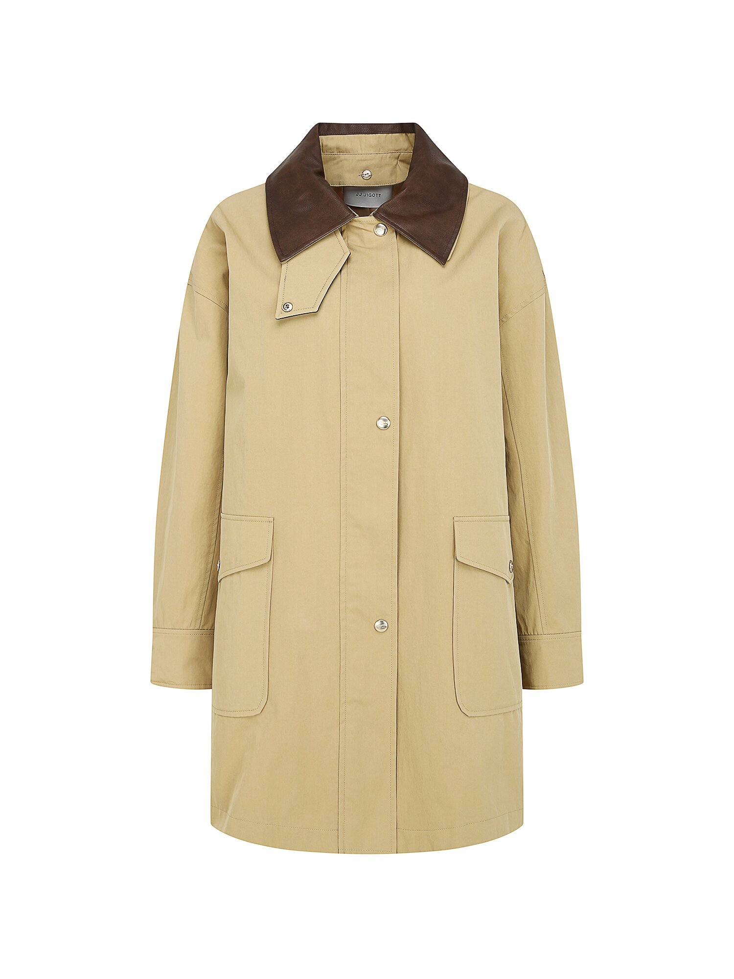 디테쳐블 칼라 트렌치 코트 (BEIGE)