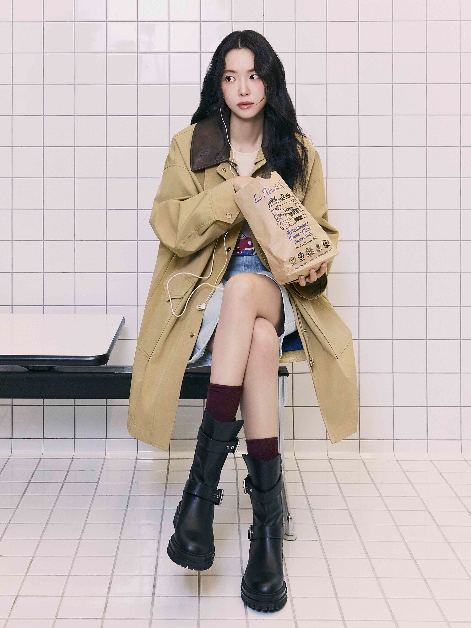 디테쳐블 칼라 트렌치 코트 (BEIGE)