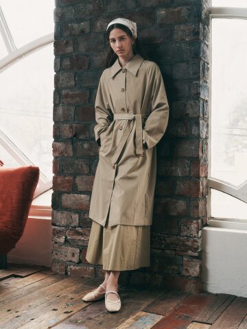 PM_Long solid color trench coat_2color