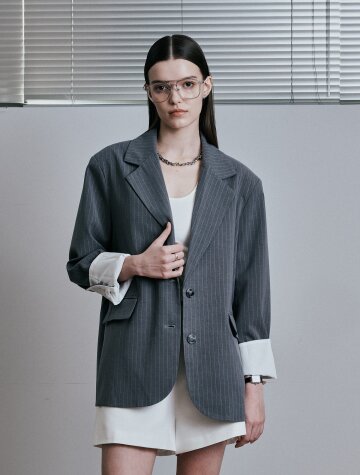 BA_Striped suit jacket_GRAY