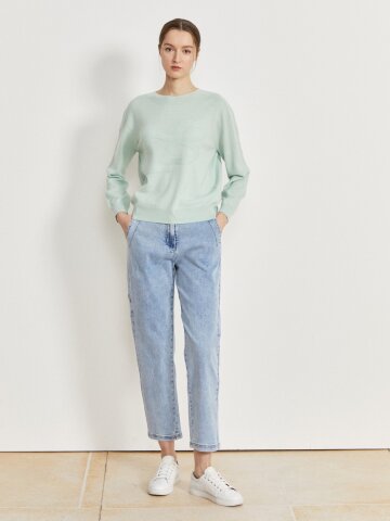 엠보 로고 배기핏 데님 팬츠 