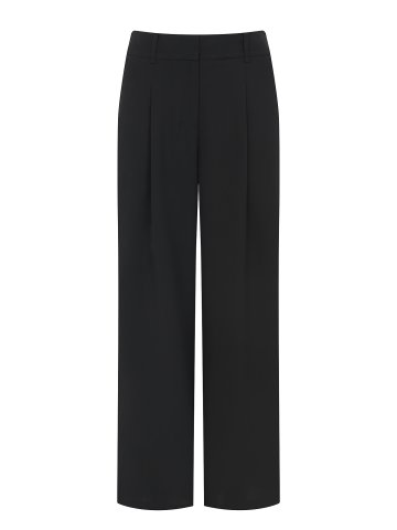 원턱 백 밴딩 와이드 팬츠 