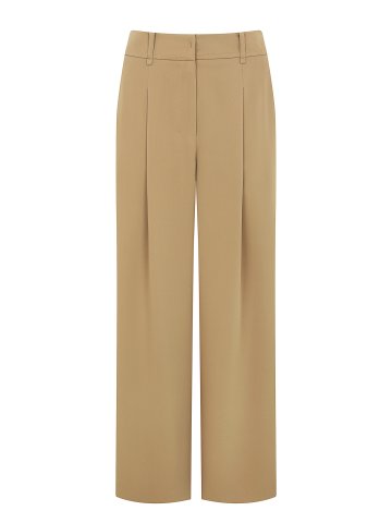 원턱 백 밴딩 와이드 팬츠 