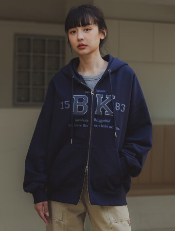 바켄 1583 BK 투웨이 후드 집업 BK7978_네이비