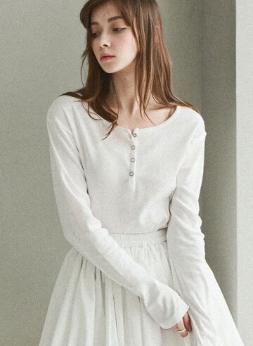 Basic snap sleeve t-shirt - Charcoal