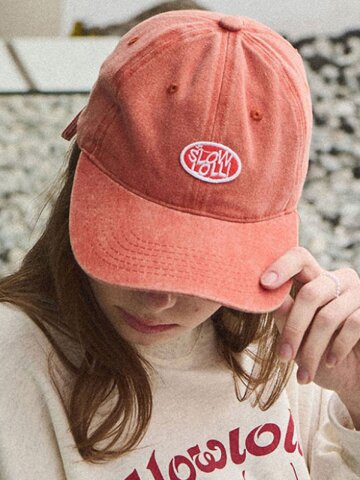 Logo embroidery ball cap - Brick orange