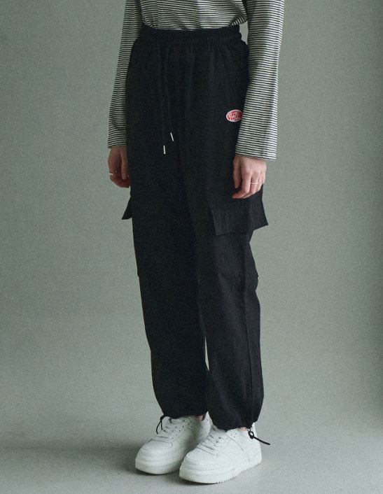 Banding cargo bermuda pants - Black
