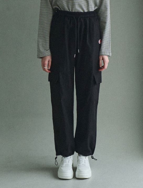 Banding cargo bermuda pants - Black
