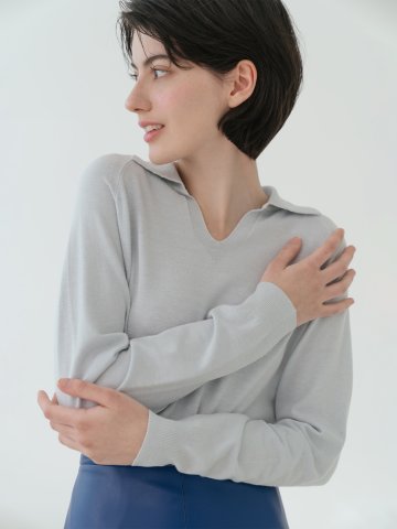 브이 칼라넥 래글런 롱 슬리브 니트 (6colors)