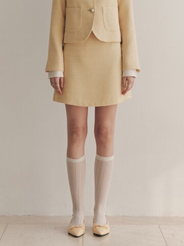 [버터옐로우 L 4/30 예약배송][4컬러] 크리미 트위드 스커트
