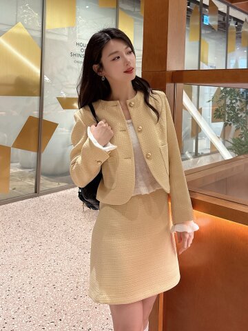 [2TYPE] 크리미 트위드 자켓

