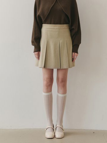 카푸치노 헤링본 스커트 / 베이지
