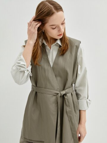 Belted Leather Vest 7RTP0VT002 