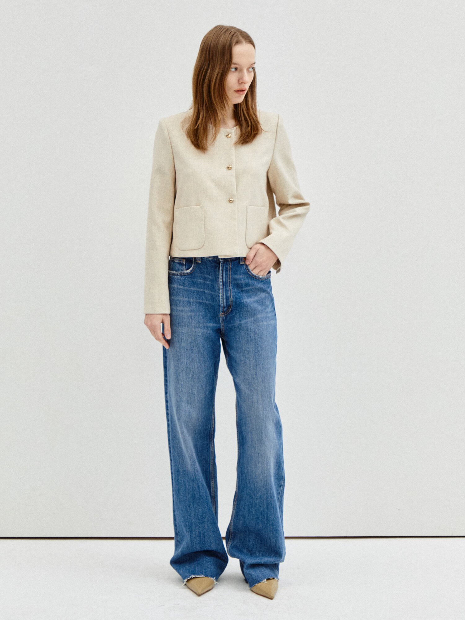 Roundk Button Point Jacket 7RTP0JK001 (MELANGE BEIGE)