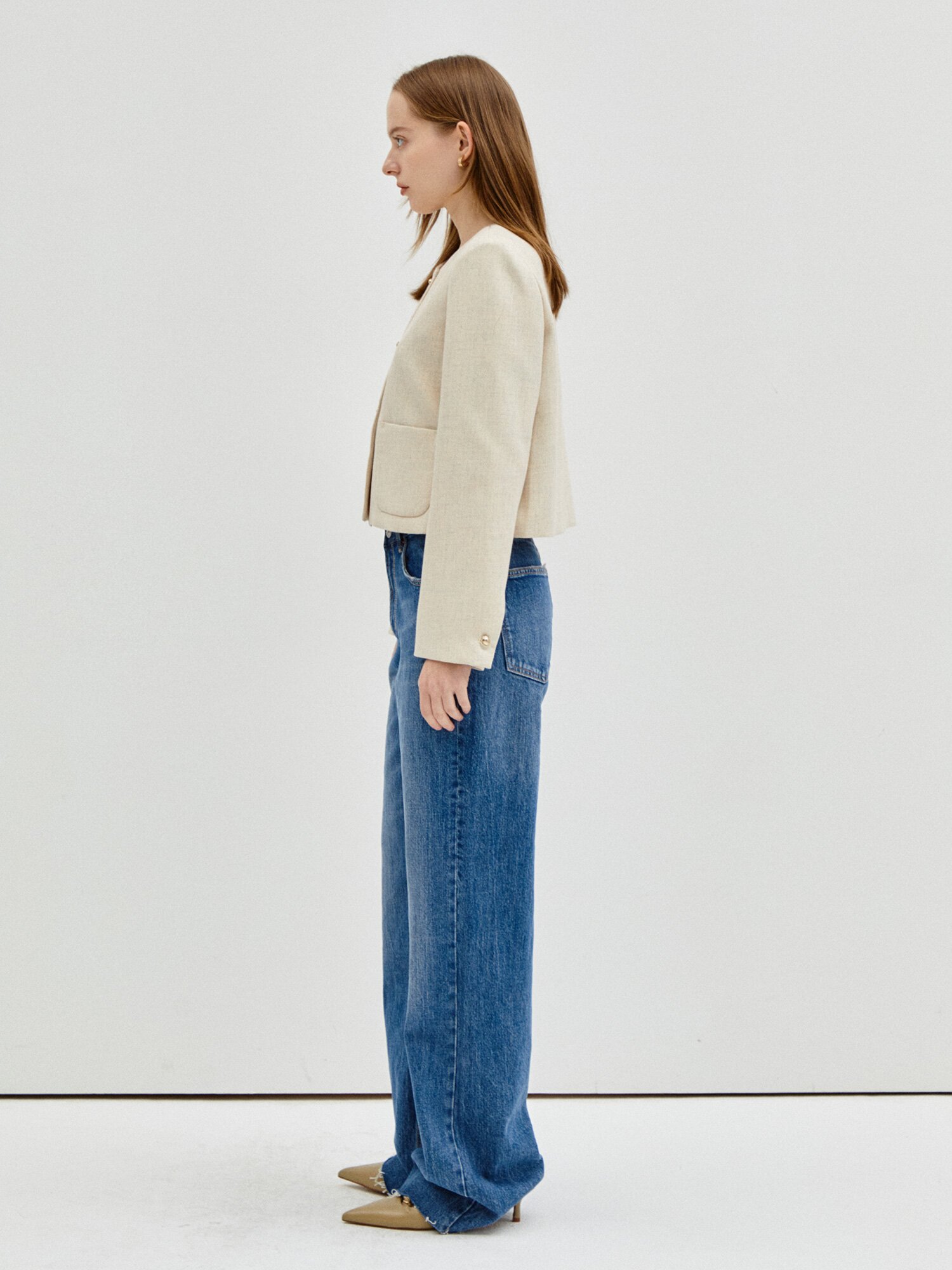 Roundk Button Point Jacket 7RTP0JK001 (MELANGE BEIGE)