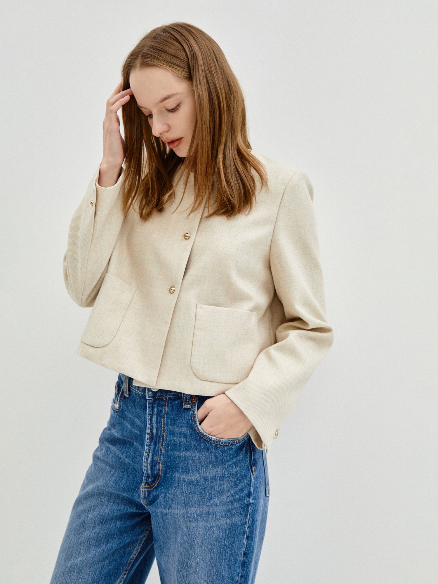 Roundk Button Point Jacket 7RTP0JK001 (MELANGE BEIGE)