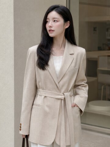Simple Basic Belted Jacket 7RTP0JK003 