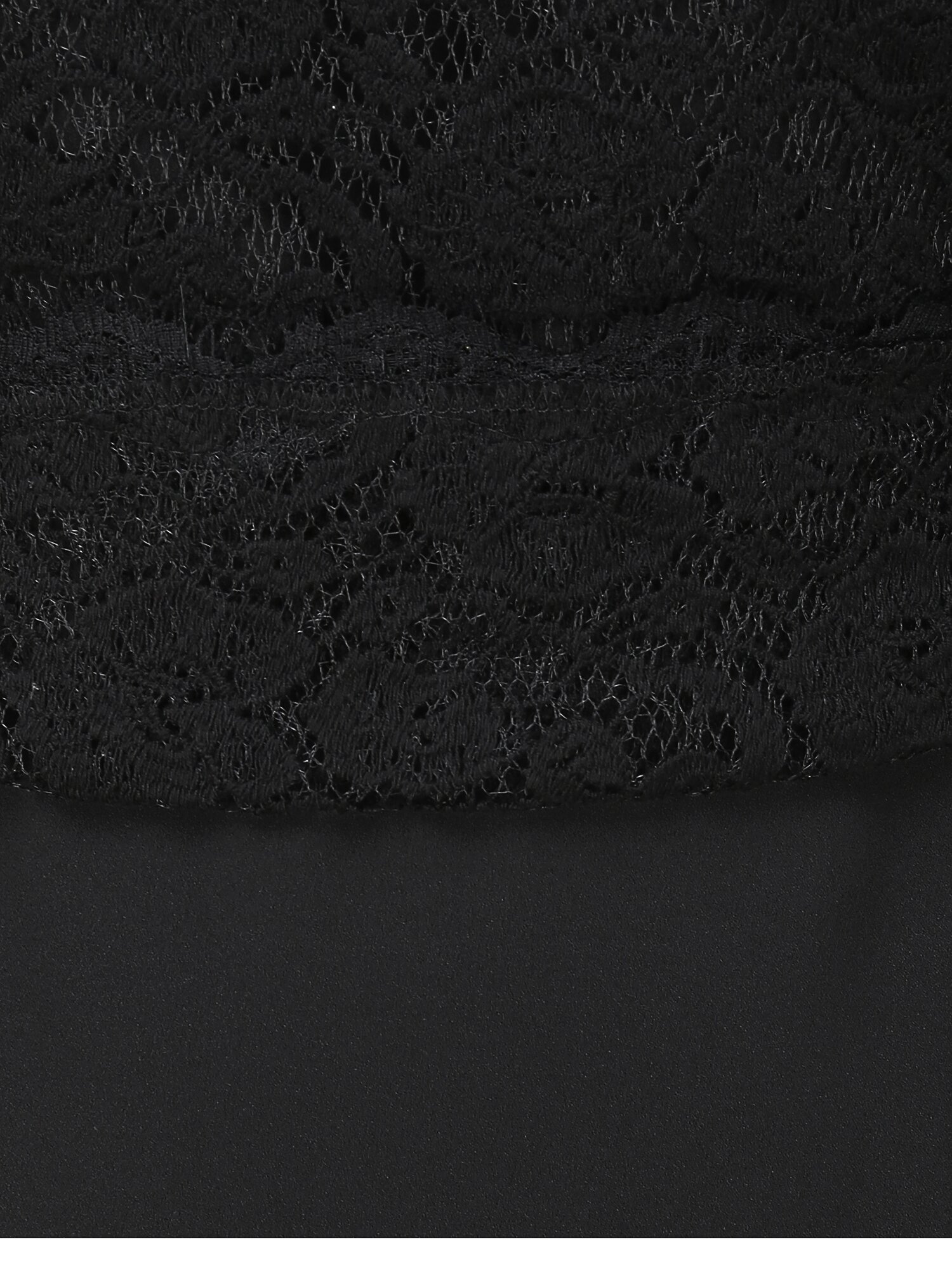 레이스 레이어 하이넥 블라우스 (BLACK)