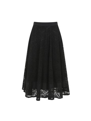 레이스 밴딩 플레어 스커트 