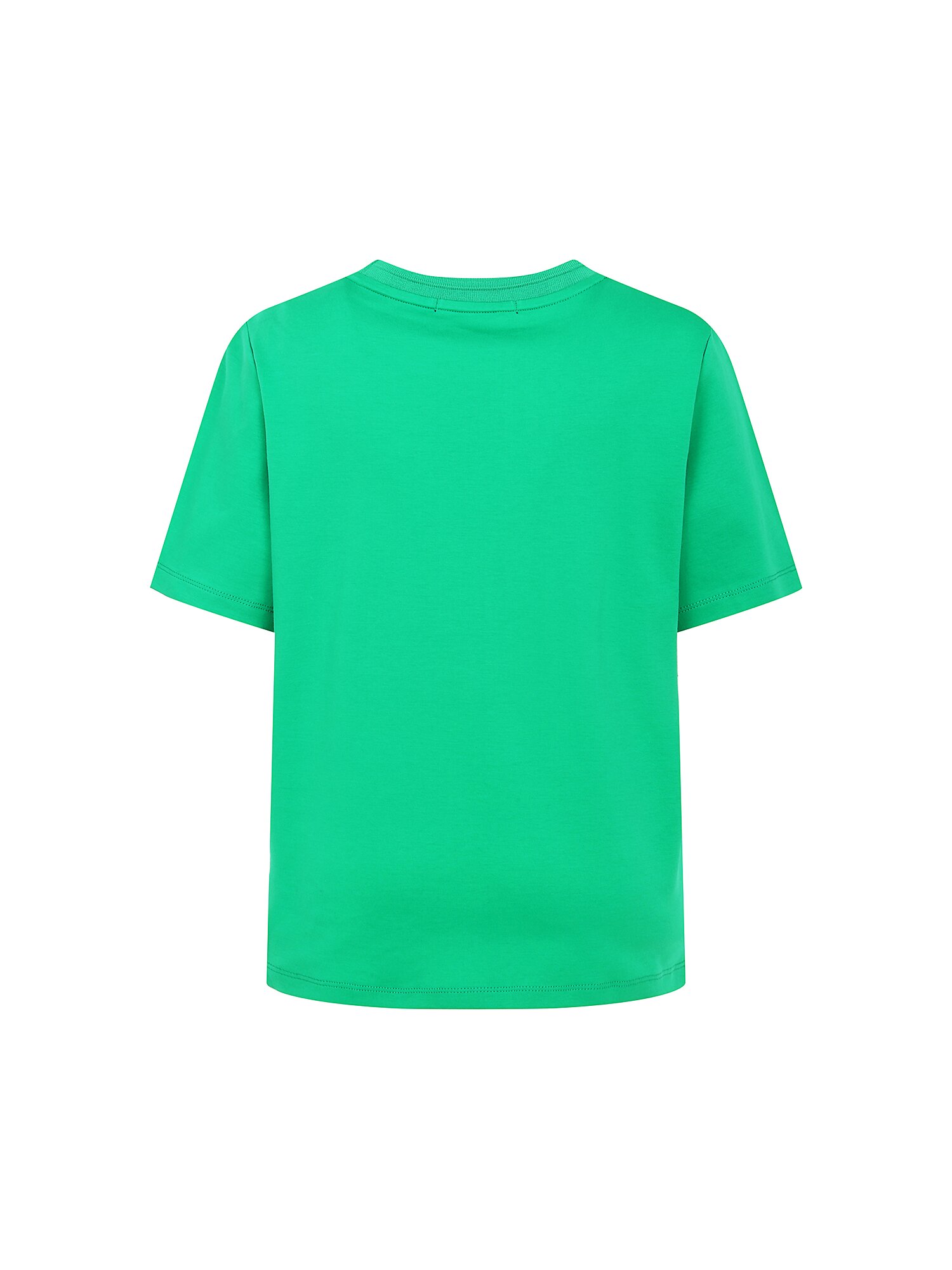 비즈 플로럴 패치 프린트 티셔츠 (GREEN)