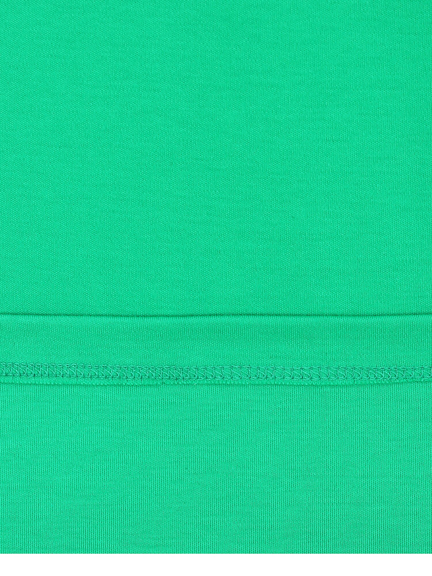 비즈 플로럴 패치 프린트 티셔츠 (GREEN)
