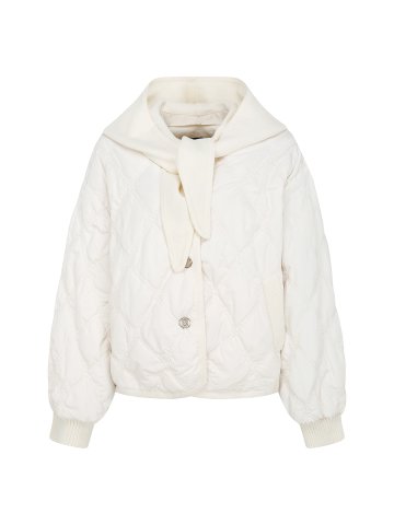 니트 후드 퀼팅 패딩 점퍼 