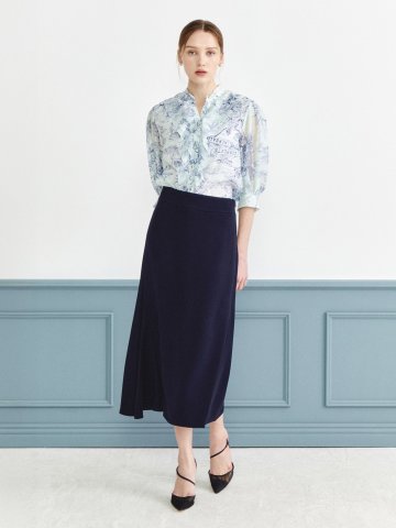 언밸런스 슬릿 머메이드 스커트 