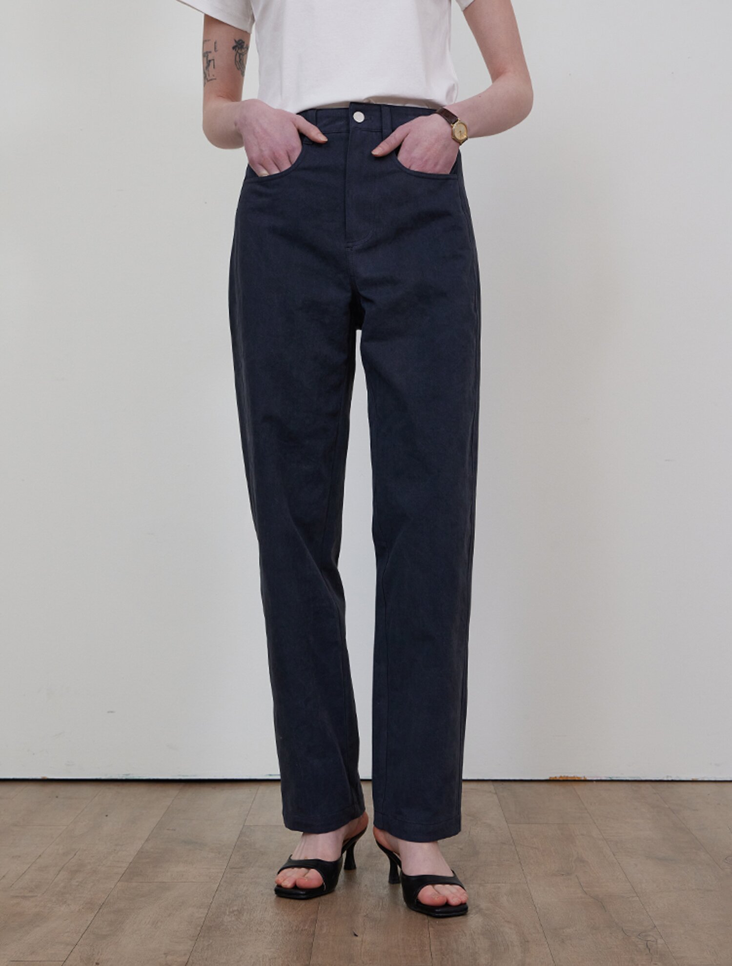 Pigment washing panel pants_DENIM