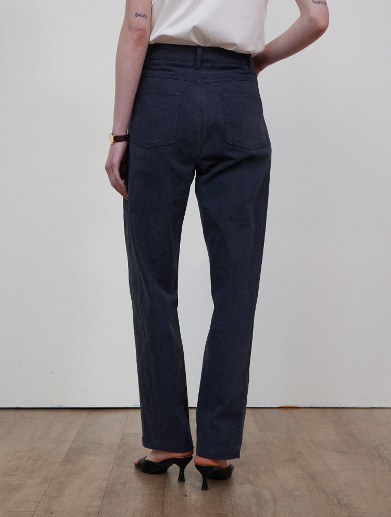 Pigment washing panel pants_DENIM