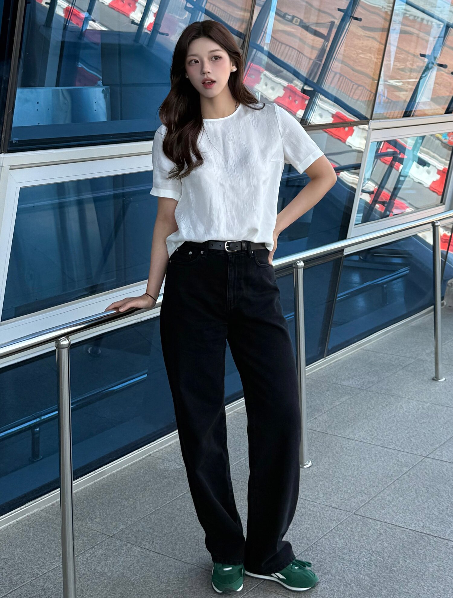Kintra straight washing denim_BLACK