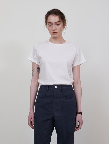 Silket cotton half t-shirt_WHITE