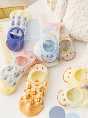 플라워 스마일 스타킹 양말