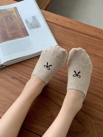 새잔 리본 실리콘 발목양말 페이크삭스 여름 덧신 덧버선양말 5켤레 세트