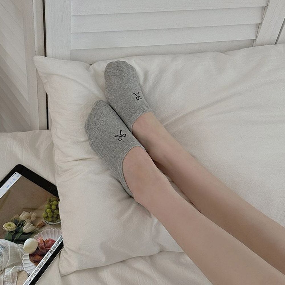 새잔 리본 실리콘 발목양말 페이크삭스 여름 덧신 덧버선양말 5켤레 세트